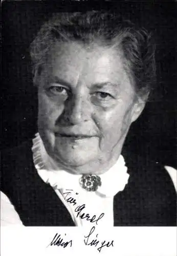 Foto Schauspielerin Maria Singer, Portrait, Autogramm