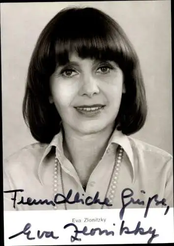 Ak Schauspielerin Eva Zlonitzky, Portrait, Autogramm