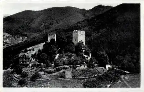 Ak Bühl in Baden Schwarzwald, Burg Alt Windeck, Fliegeraufnahme