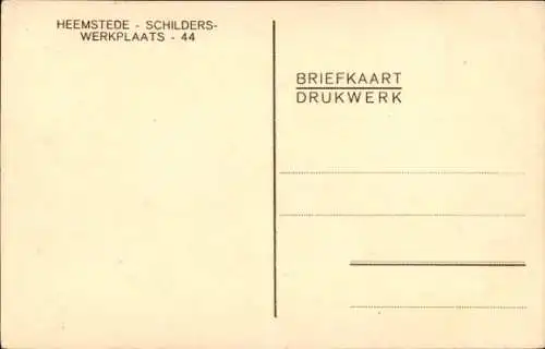 Ak Heemstede Nordholland Niederlande, Schilders Werkplaats 44