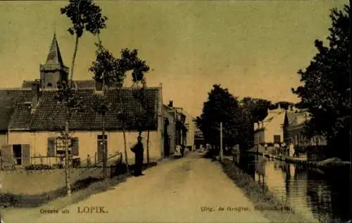 Ak Lopik Utrecht Niederlande, Straße, Kirche