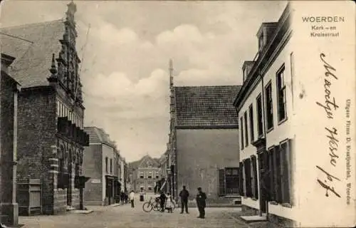 Ak Woerden Utrecht Niederlande, Kerk- en Kruisstraat