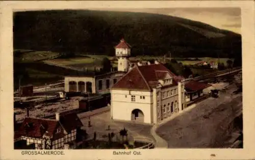 Ak Großalmerode im Werra Meißner Kreis, Bahnhof Ost, Wasserturm