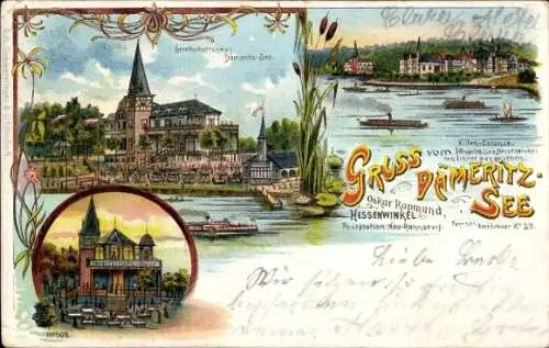 Litho Berlin Köpenick Rahnsdorf Hessenwinkel, Gesellschaftshaus Dämeritzsee, Inh. Oskar Rapmund