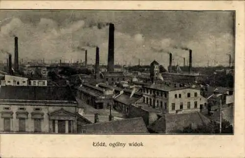 Ak Łódź Lodz Lodsch Polen, Gesamtansicht, Fabriken