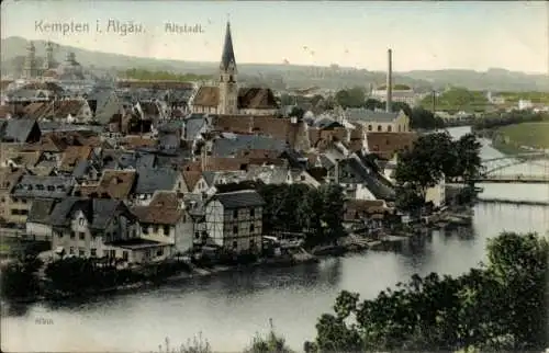 Ak Kempten im Allgäu Schwaben, Altstadt, Gesamtansicht