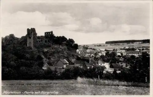 Ak Kastellaun im Hunsrück, Gesamtansicht, Burgruine