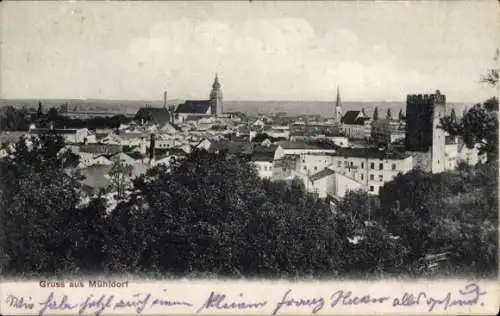 Ak Mühldorf am Inn Oberbayern, Gesamtansicht