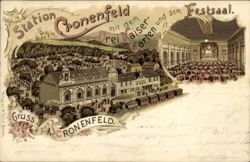 Litho Cronenfeld Cronenberg Wuppertal, Drei Kaiser Garten, Festsaal