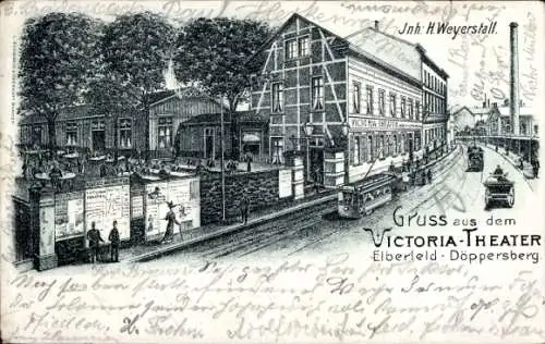 Litho Elberfeld Döppersberg Wuppertal in Nordrhein Westfalen, Victoria Theater