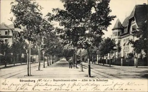 Ak Straßburg Elsass Bas Rhin, Ruprechtsauer Allee