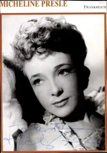 Foto Schauspielerin Micheline Presle, Autogramm