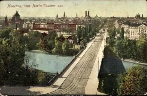 Ak München, Blick vom Maximilianeum