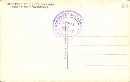 Ak Compiègne Oise, Luftbild, Foret, Carrefour de l'Armistice