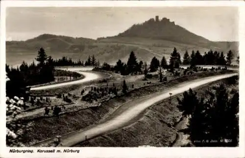 Ak Nürburg in der Eifel, Nürburgring, Karussell, Nürburg