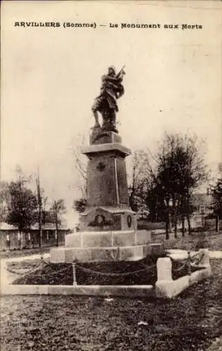 Ak Arvillers Somme, Monument aux Morts