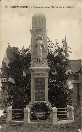 Ak Bouquemaison Somme, Monument aux Monument aux Morts de la Guerre