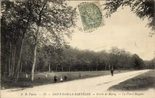 Ak Saint Nom la Bretèche Yvelines, Foret de Marly, Place Royale