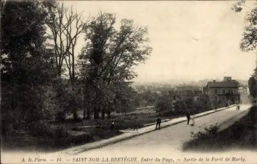 Ak Saint Nom la Bretèche Yvelines, Entree du Pays, Sortie de la Foret de Marly