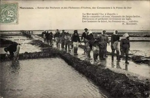 Ak Marennes Charente-Maritime, Retour des Pecheurs, Pecheuses d'Huitres