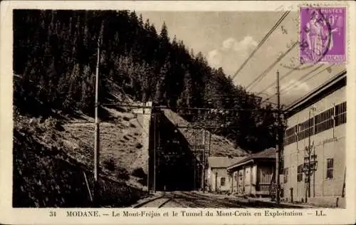 Ak Modane Savoie, Le Mont-Frejus, Tunnel du Mont-Cenis en Exploitation