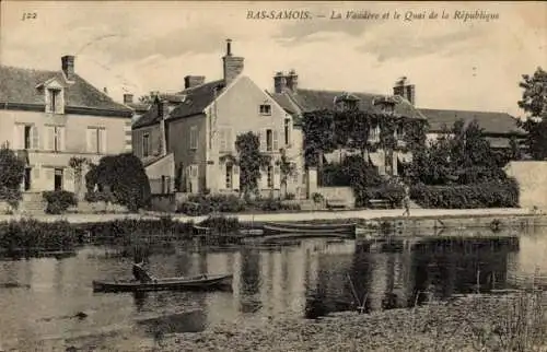 Ak Bas Samois Seine et Marne, Vaudere, Quai de la Republique