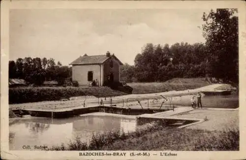 Ak Bazoches les Bray Seine et Marne, L'Ecluse