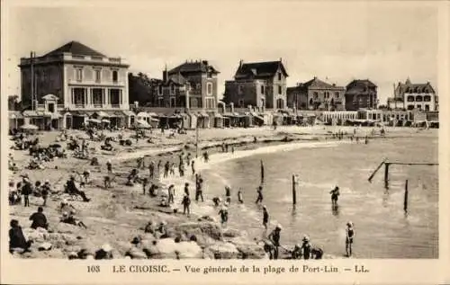 Ak Le Croisic Loire Atlantique, Vue generale de la plage de Port-Lin