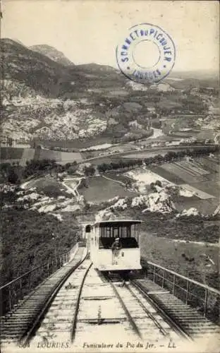 Ak Lourdes Hautes Pyrénées, Funiculaire du Pic du Jer