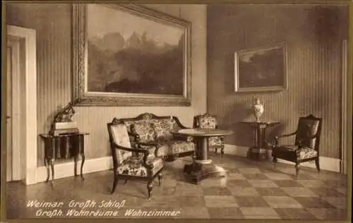 Ak Weimar in Thüringen, Großherzogliches Schloss, Wohnzimmer