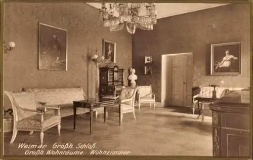Ak Weimar in Thüringen, Großherzogliches Schloss, Wohnzimmer