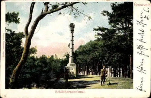 Ak Berlin Wilmersdorf Grunewald Schildhorn, Schildhorndenkmal