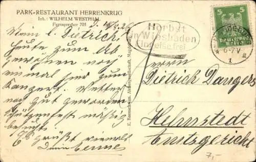 Ak Herrenkrug Magdeburg, Park Restaurant Herrenkrug, Gäste