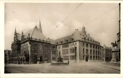 Ak Hansestadt Bremen, Neues Rathaus, Altes Rathaus, Außenansicht