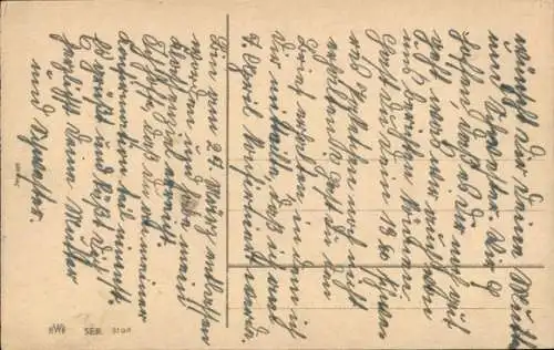 Ak Frohe Ostern, Osterhasen mit Küken