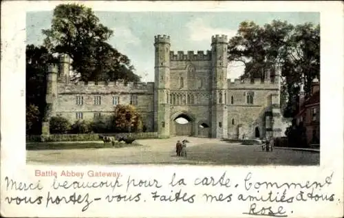 Ak Battle East Sussex England, Abtei, Tor