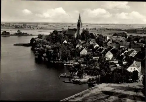 Ak Röbel an der Müritz, Kirche, Panorama