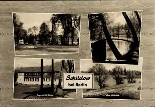 Ak Schildow Mühlenbecker Land Oberhavel, Jugendherberge, Kiessee, Katharinensee