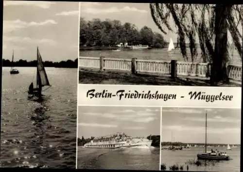 Ak Berlin Köpenick Friedrichshagen, Müggelsee, Segelboote, Schiff