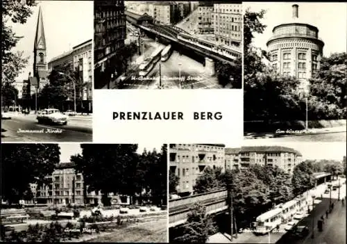 Ak Berlin Prenzlauer Berg, Immanuel Kirche, Kaufhaus Fix, Arnimplatz, Schönhauser Allee, Wasserturm