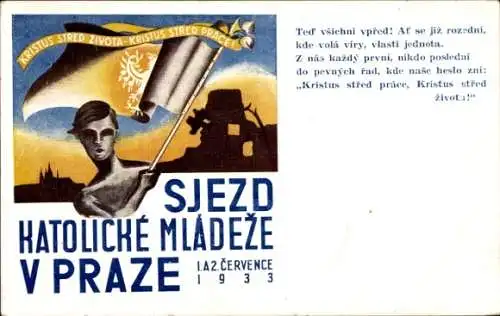 Ak Praha Prag, Sjezd Katolicke Mladeze 1933