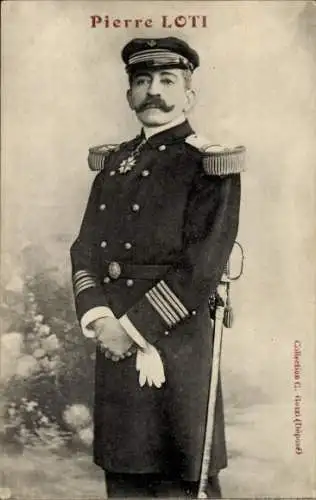 Ak Französischer Marineoffizier und Schriftsteller Pierre Loti, Uniform, Säbel