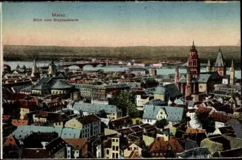 Ak Mainz am Rhein, Blick vom Stephansturm