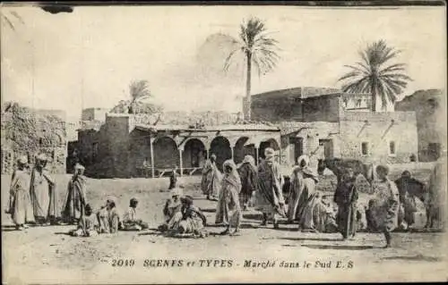 Ak Scenes et Types, Marché dans le Sud