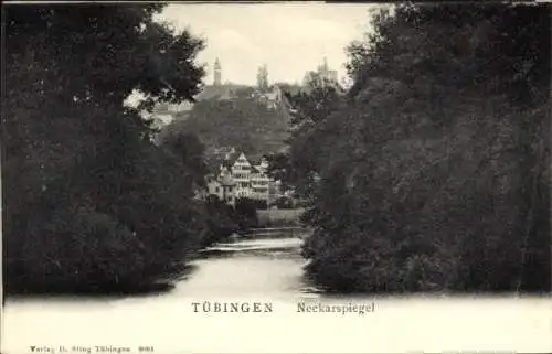 Ak Tübingen am Neckar, Neckarspiegel