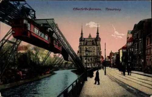 Ak Barmen Elberfeld Wuppertal, Neuerweg, Schwebebahn