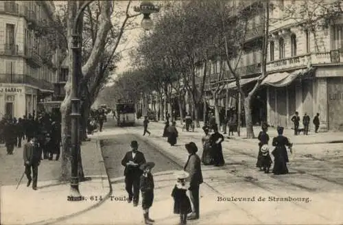 Ak Toulon Var, Boulevard de Strasbourg, Straßenbahn