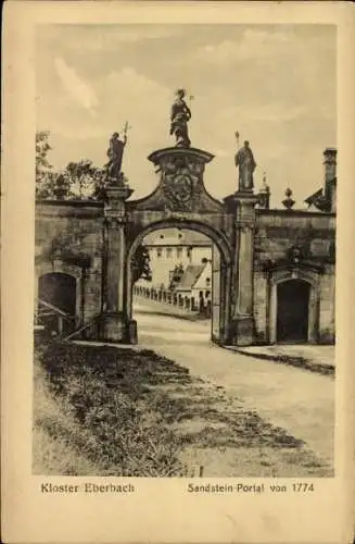 Ak Eberbach am Neckar Odenwald Baden, Sanstein Portal, 1774