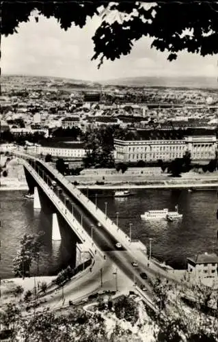 Ak Koblenz am Rhein, Panorama, Rheinbrücke, Schloss