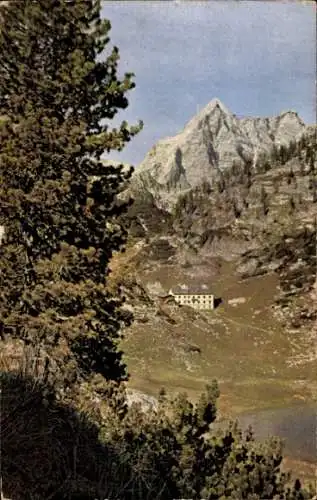 Ak Berchtesgaden in Oberbayern, Watzmann Süd, Funtensee, Mittelspitze, Panorama, Kärlinger-Haus